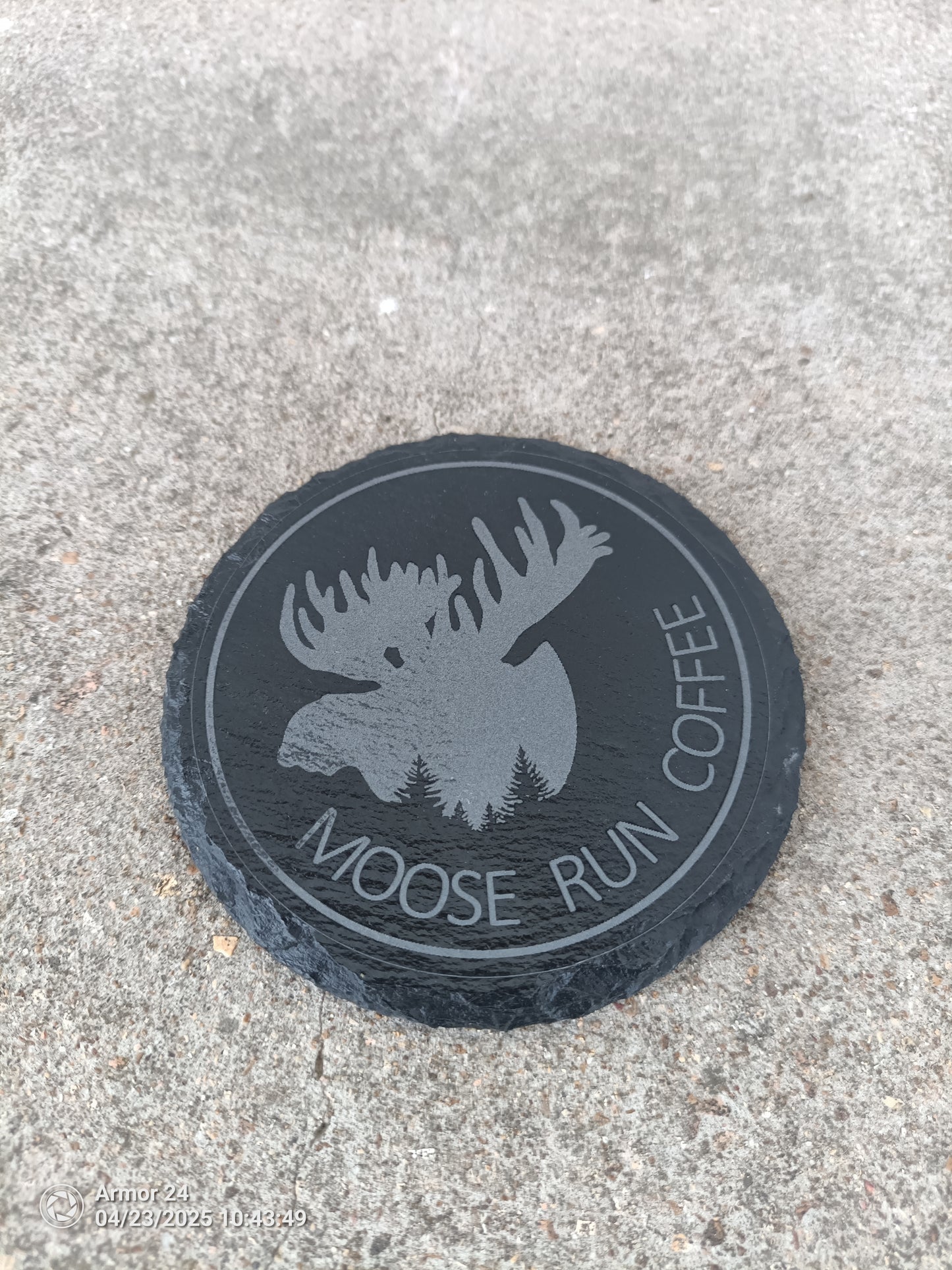 Moose Run Slate Coffee Coaster