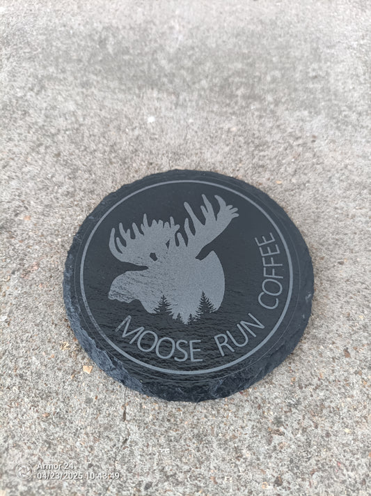 Moose Run Slate Coffee Coaster